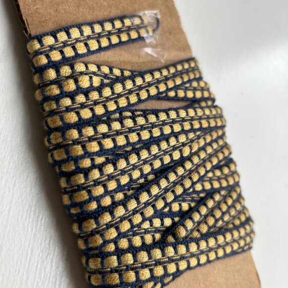 3+ Yards Ornate Bi Color Ribbon Trim Craft Lace Sewing Blue & Yellow - Picture 2 of 5